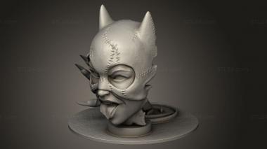 Busts of heroes and monsters (Catwoman Base, BUSTH_2577) 3D models for cnc