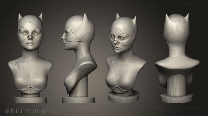Busts of heroes and monsters (catwoman pfeiffer alll, BUSTH_2578) 3D models for cnc