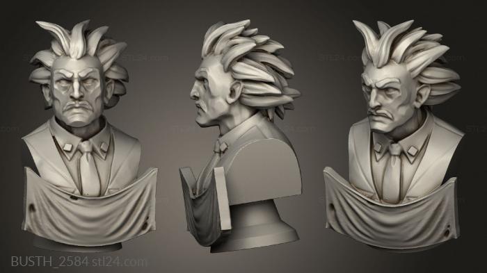 Busts of heroes and monsters (Character ryan statue, BUSTH_2584) 3D models for cnc