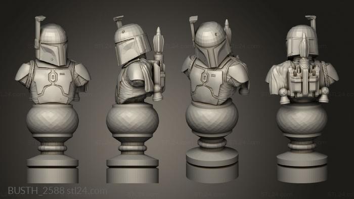 Busts of heroes and monsters (Chess Star Wars, BUSTH_2588) 3D models for cnc