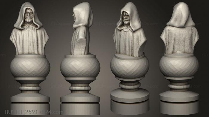 Busts of heroes and monsters (Chess Star Wars, BUSTH_2591) 3D models for cnc