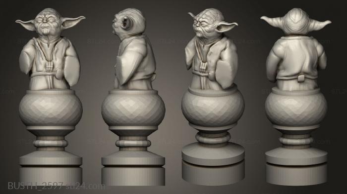 Busts of heroes and monsters (Chess Star Wars, BUSTH_2597) 3D models for cnc