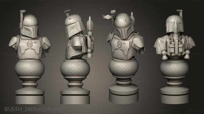Busts of heroes and monsters (Chess Star Wars, BUSTH_2605) 3D models for cnc