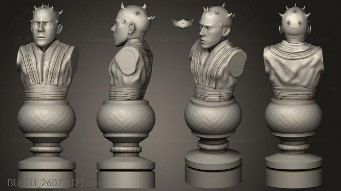 Busts of heroes and monsters (Chess Star Wars, BUSTH_2607) 3D models for cnc