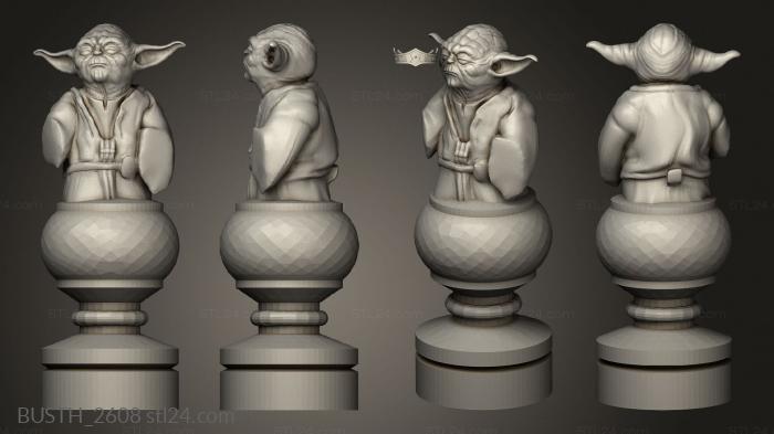 Busts of heroes and monsters (Chess Star Wars, BUSTH_2608) 3D models for cnc