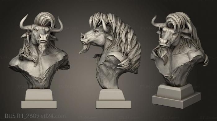 Busts of heroes and monsters (Chest Minotaur, BUSTH_2609) 3D models for cnc