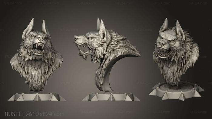 Busts of heroes and monsters (Chest Werewolf, BUSTH_2610) 3D models for cnc