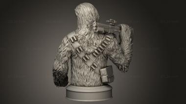 Busts of heroes and monsters (Chewbacca, BUSTH_2611) 3D models for cnc