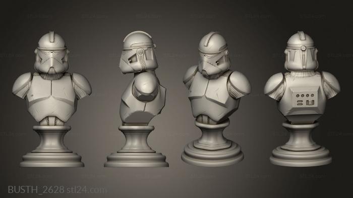 Busts of heroes and monsters (Clone Troopers, BUSTH_2628) 3D models for cnc
