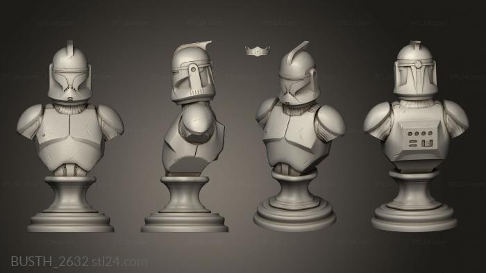 Busts of heroes and monsters (Clone Troopers, BUSTH_2632) 3D models for cnc