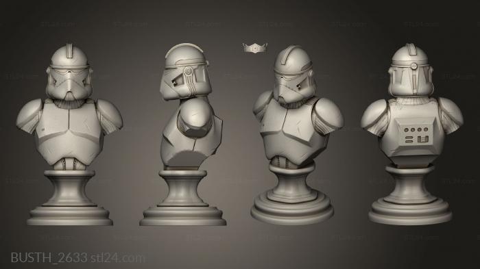 Busts of heroes and monsters (Clone Troopers, BUSTH_2633) 3D models for cnc