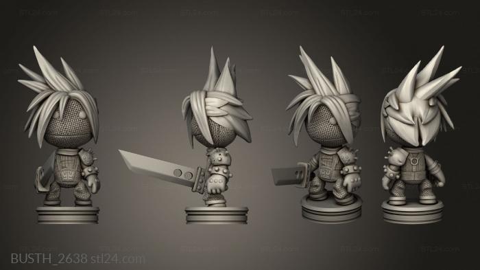 Busts of heroes and monsters (CLOUD, BUSTH_2638) 3D models for cnc
