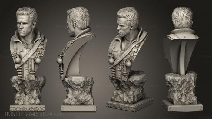 Busts of heroes and monsters (Commando and comando, BUSTH_2645) 3D models for cnc