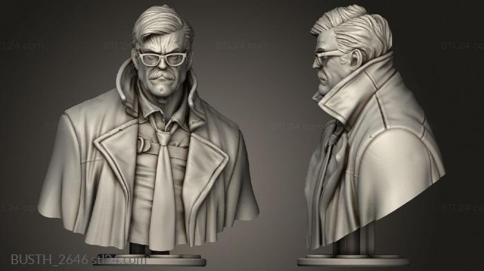 Busts of heroes and monsters (Commissioner Gordon, BUSTH_2646) 3D models for cnc