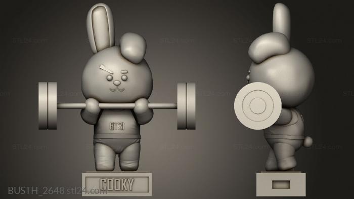 Busts of heroes and monsters (Cooky, BUSTH_2648) 3D models for cnc