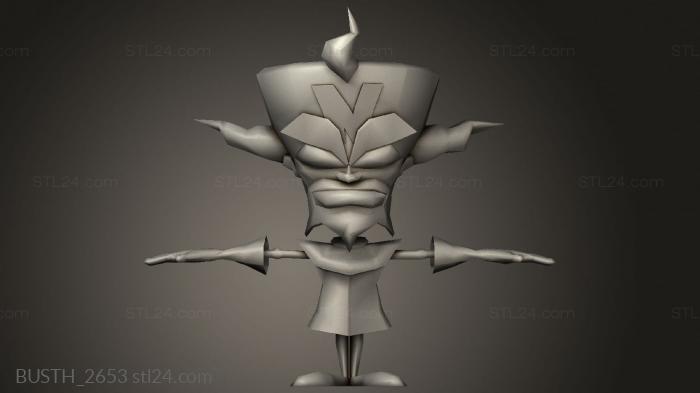 Busts of heroes and monsters (crash Bandicoot Twinsanity and The Wrath Cortex Spyro, BUSTH_2653) 3D models for cnc