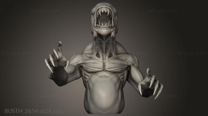 Busts of heroes and monsters (Creature, BUSTH_2654) 3D models for cnc
