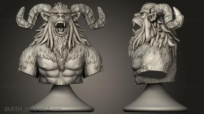 Busts of heroes and monsters (Cursed Forge Abominable Yeti, BUSTH_2662) 3D models for cnc
