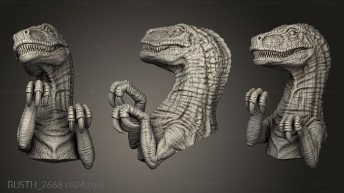 Busts of heroes and monsters (Cyber Rex, BUSTH_2668) 3D models for cnc