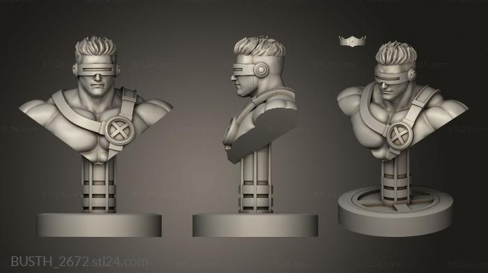 Busts of heroes and monsters (Cyclops and Jean Cyclops, BUSTH_2672) 3D models for cnc