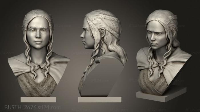 Busts of heroes and monsters (daenerys Toshi TNE, BUSTH_2676) 3D models for cnc