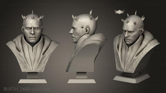 Busts of heroes and monsters (Darth Maul darth detail, BUSTH_2680) 3D models for cnc