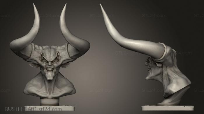 Busts of heroes and monsters (Darkness horn, BUSTH_2681) 3D models for cnc