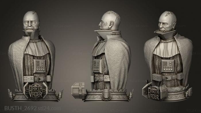 Busts of heroes and monsters (Darth Vader Star Wars, BUSTH_2692) 3D models for cnc