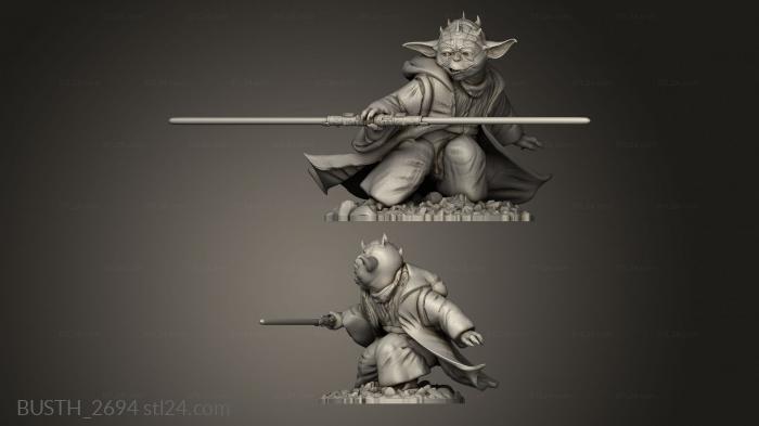Busts of heroes and monsters (Darth Yaddle Yoda, BUSTH_2694) 3D models for cnc