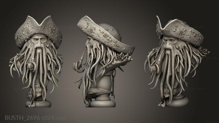 Busts of heroes and monsters (Davy Jones Dorso, BUSTH_2696) 3D models for cnc