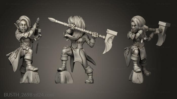 Busts of heroes and monsters (Deadly Encounters Chapter Vanator The Rat Hunter Gnome Warrior, BUSTH_2698) 3D models for cnc