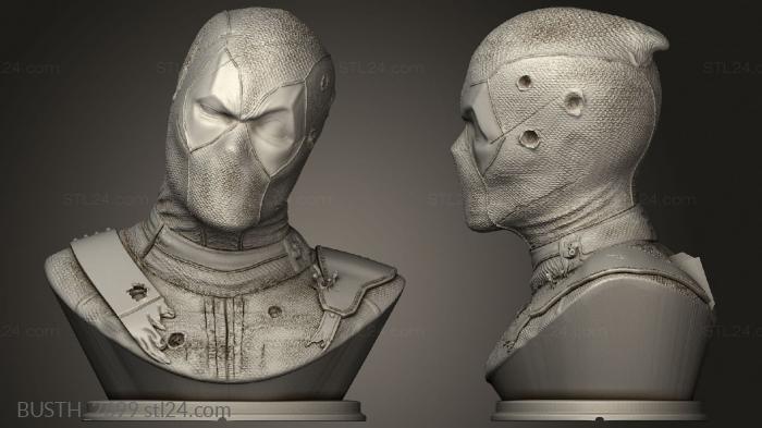 Busts of heroes and monsters (deadpool, BUSTH_2699) 3D models for cnc