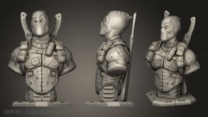 Busts of heroes and monsters (Deadpool, BUSTH_2702) 3D models for cnc