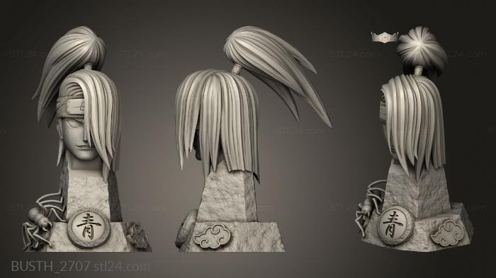 Busts of heroes and monsters (Deidara from Naruto Bangs, BUSTH_2707) 3D models for cnc