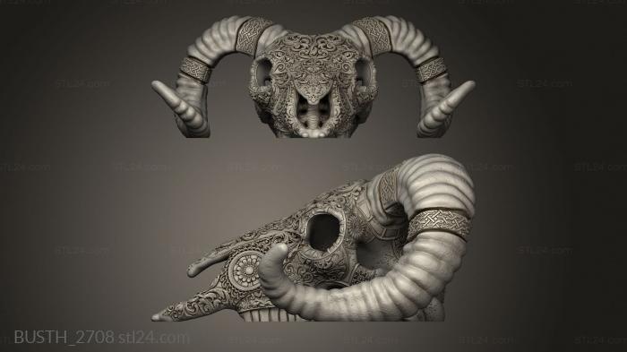 Busts of heroes and monsters (Deluxe Sheep Skull, BUSTH_2708) 3D models for cnc