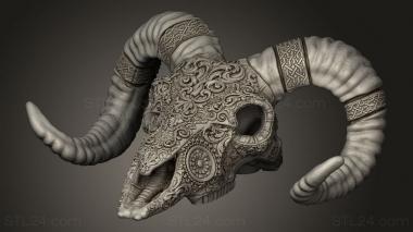 Busts of heroes and monsters (Deluxe Sheep Skull, BUSTH_2708) 3D models for cnc