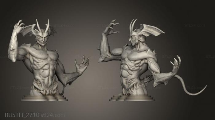 Busts of heroes and monsters (Devilman Wings, BUSTH_2710) 3D models for cnc