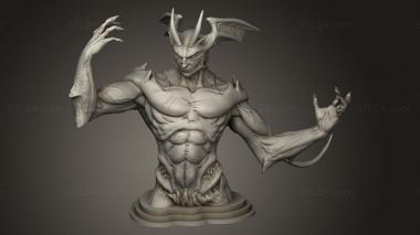 Busts of heroes and monsters (Devilman Wings, BUSTH_2710) 3D models for cnc