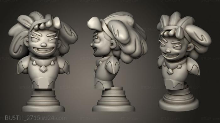 Busts of heroes and monsters (Dice Fart Quest Moxie, BUSTH_2715) 3D models for cnc