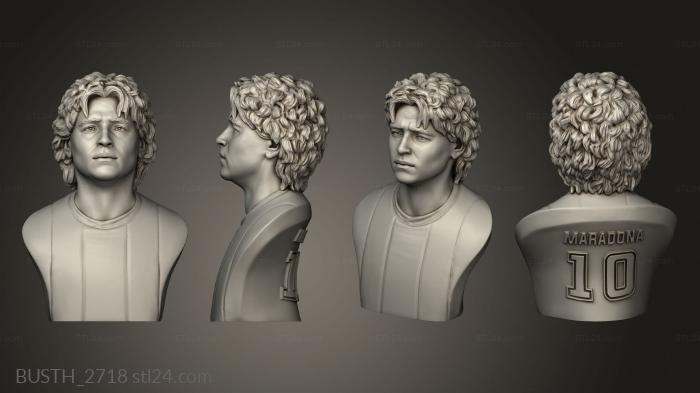 Busts of heroes and monsters (Diego ando Maradonao Sel, BUSTH_2718) 3D models for cnc