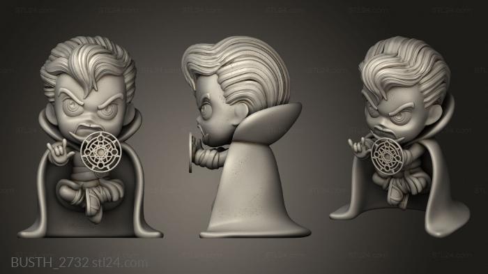 Busts of heroes and monsters (Doctor Strange Chibi, BUSTH_2732) 3D models for cnc