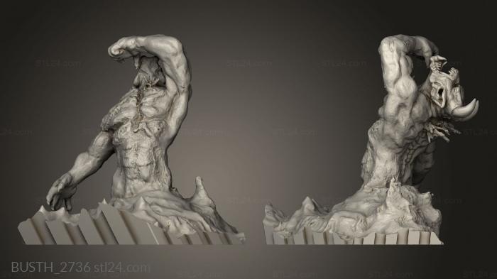 Busts of heroes and monsters (doom knee deep in the dead Ruben Castanho, BUSTH_2736) 3D models for cnc