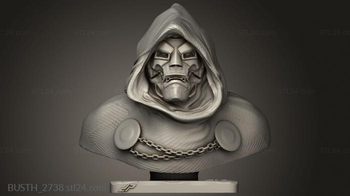 Busts of heroes and monsters (Dr Doom, BUSTH_2738) 3D models for cnc