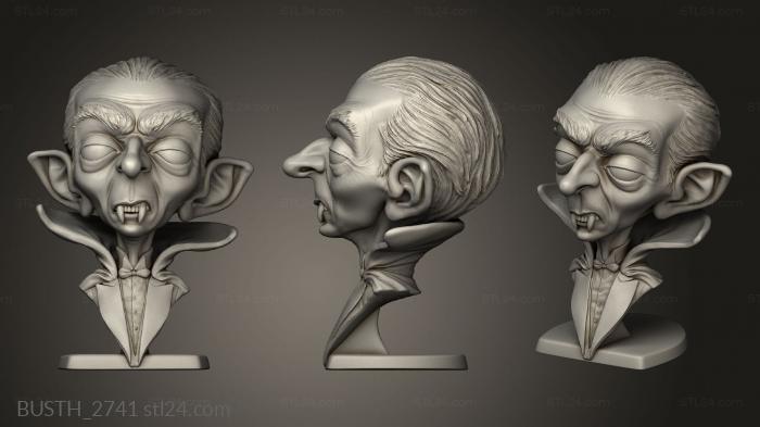 Busts of heroes and monsters (Dracula dracula montero, BUSTH_2741) 3D models for cnc