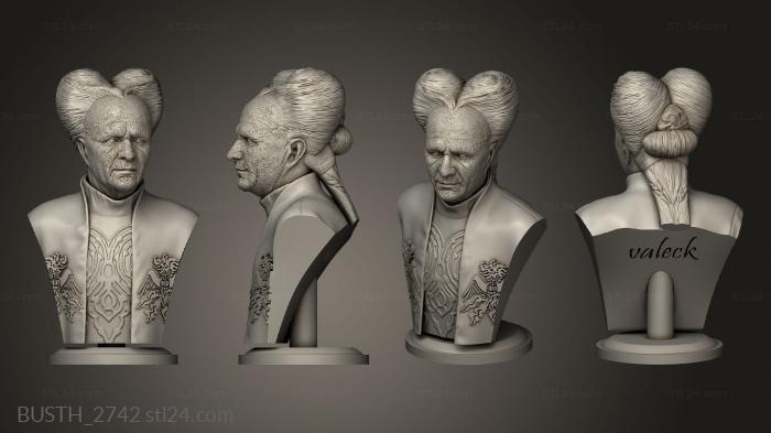 Busts of heroes and monsters (DRACULA FOR, BUSTH_2742) 3D models for cnc