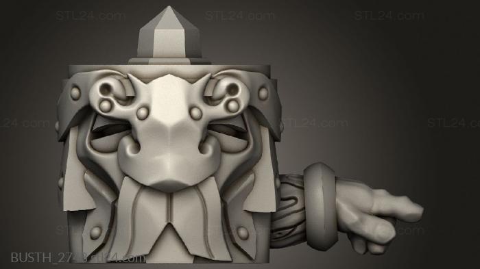 Busts of heroes and monsters (Dw Totems Brazier, BUSTH_2748) 3D models for cnc