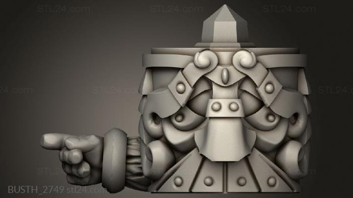 Busts of heroes and monsters (Dw Totems Brazier, BUSTH_2749) 3D models for cnc