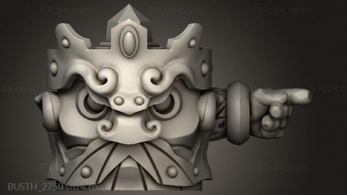 Busts of heroes and monsters (Dw Totems Brazier, BUSTH_2750) 3D models for cnc
