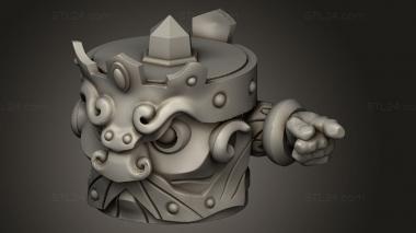 Busts of heroes and monsters (Dw Totems Brazier, BUSTH_2750) 3D models for cnc