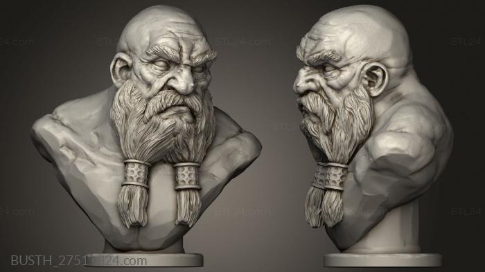 Busts of heroes and monsters (Dwarven, BUSTH_2751) 3D models for cnc